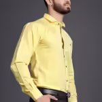 Men's Regular Fit Yellow Formal Shirt