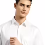 Men Cotton Plain White Shirt
