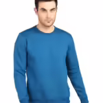 Men Round Neck Blue Sweatshirt
