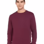 Men Plain Dark Purple Sweatshirt