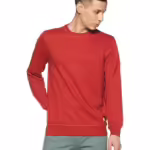 Men Plain Dark Orange Sweatshirt