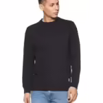 Men Plain Jet Black Sweatshirt