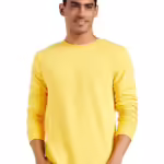 Men Plain Dawn Yellow Sweatshirt