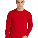 Men Plain Red Sweatshirt