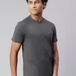 Men Regular Fit Grey Melange T-Shirt
