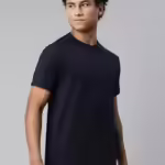 Men Regular Fit Navy Blue T-Shirt