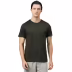 Men Cotton Regular Fit Dark Green T-Shirt