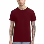 Men Pure Cotton Maroon T-Shirt