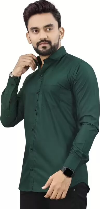 Green Men Regular Fit Collar Formal Shirt