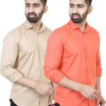 Set 2 Men Regular Fit Solid Casual Shirt