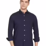 Elegant Blue Men's Slim Fit Shirt