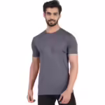 Comfy Grey Men Round Neck Sports Tshirt