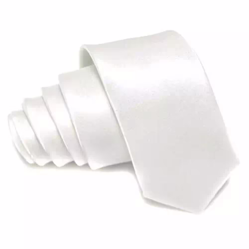 Tie White Satin Skinny Tie