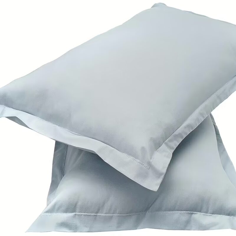 Seasons Solid 100% Cotton 2 Piece Pillow Covers, Ash Grey