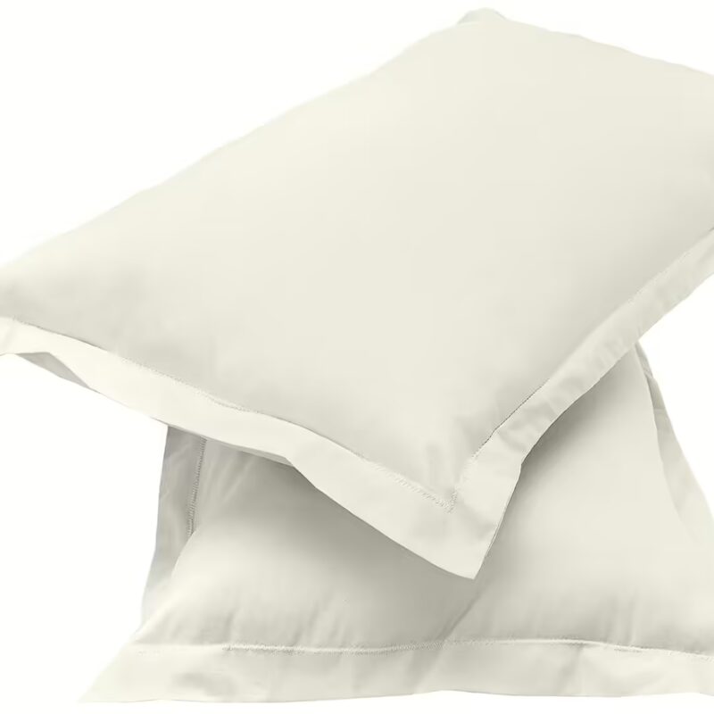 Seasons Solid 100% Cotton 2 Piece Pillow Covers, Off-White