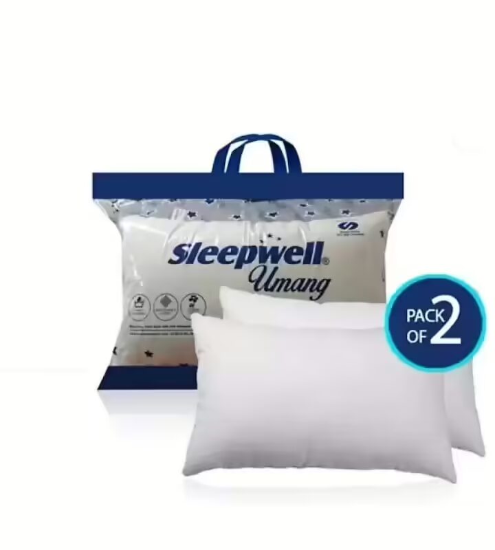 Seasons Synthetic Pillow, Single, White, 2 Pieces