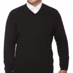 Black Men V-Neck Woolen  Sweater