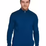 Blue Acrylic Men Turtle Neck Sweater