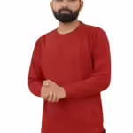 Red Men Round Neck Full Sleeve Winter Pullover