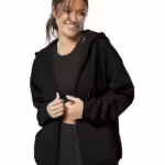 Wome Cotton Zipper Black Jacket