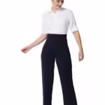 Women Solid Polyester Navy Blue Trouser