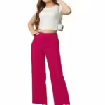 Women Solid Blend Magenta Trousers