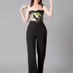 Women's High Rise Jade Black Cotton Fit Trousers