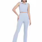 Women Casual Formal Sky Blue Trouser