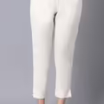 Women Casual Formal White Trouser