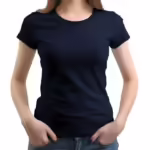 Women Plain Regular fit Navy Blue T-Shirt