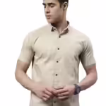 Beige Men's Slim Fit Shirt