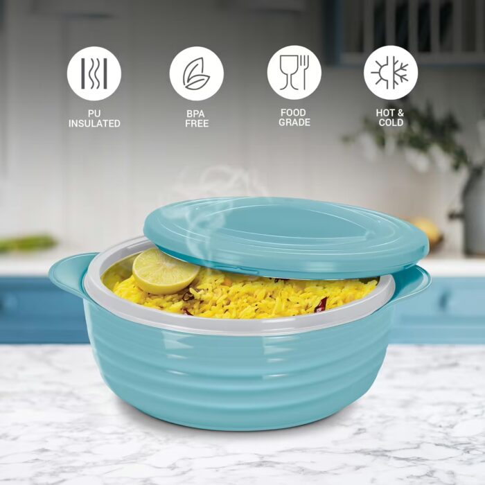 Milton Aspire 1000 Stainless Steel Casserole, 725 ml, Blue Serve Casserole??(725 ml)