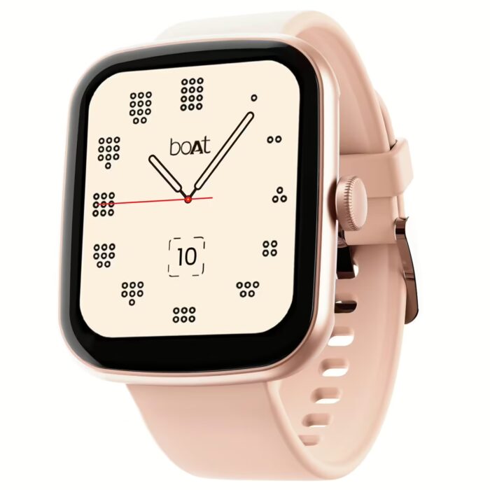 Boat Wave Style Smart Watch w/ 1.69" (4.2 cm) Square Pink Smartwatch