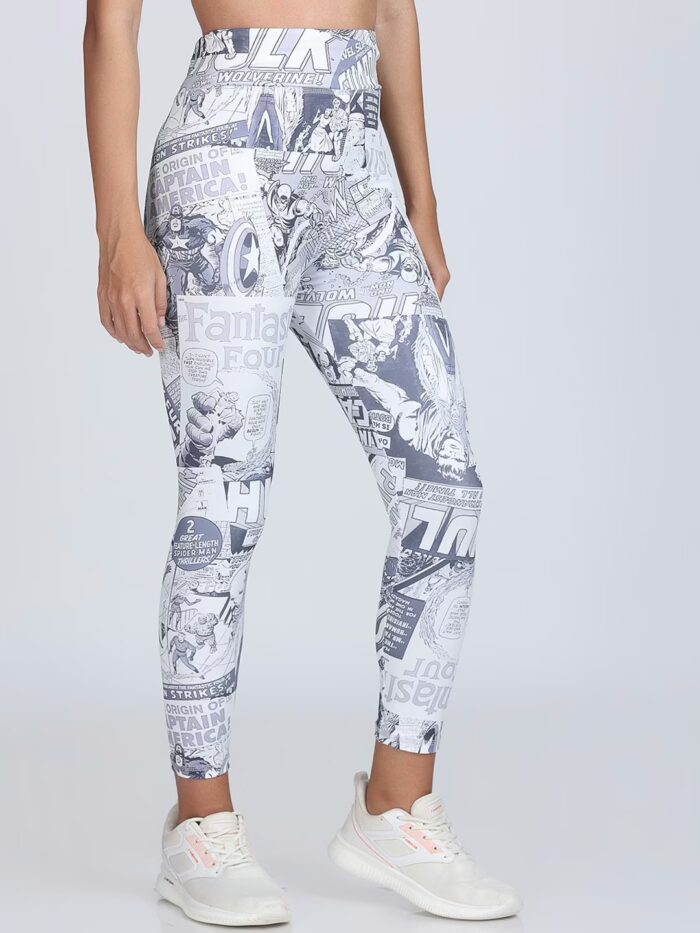 Elegant Multi Printed Women Gym Tights