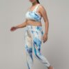 Elegant Printed Women Gym Tights and Bra Set - Image 4