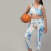 Elegant Printed Women Gym Tights and Bra Set - Image 5