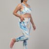 Elegant Printed Women Gym Tights and Bra Set - Image 3