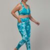 Classic Sea Printed Women Gym Tights and Bra Set - Image 5