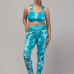 Classic Sea Printed Women Gym Tights and Bra Set