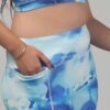 Sky Blue Printed Women Gym Tights and Bra Set - Image 5