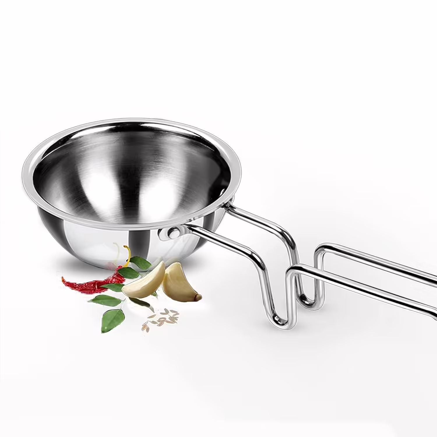 Milton Pro Cook Triply, Silver Tadka Pan 12 cm diameter 0.37 L capacity??(Stainless Steel, Induction Bottom)