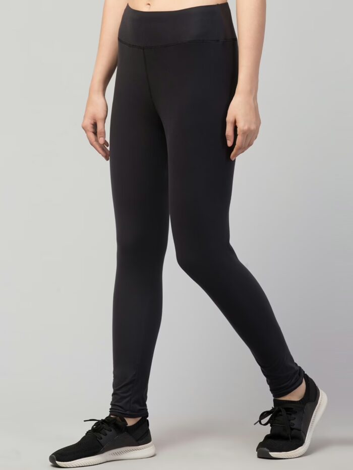 Comfort Women Black Plain Gym Tights