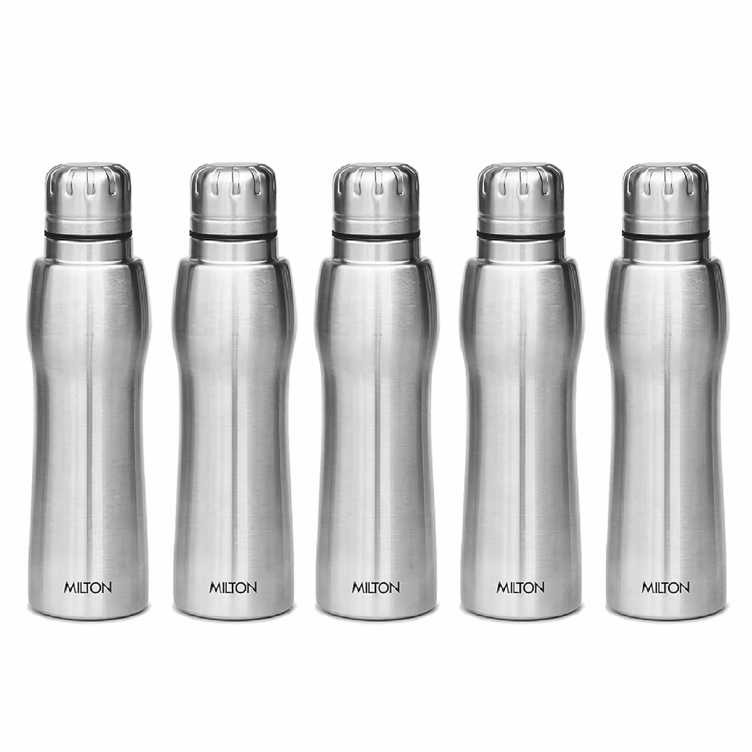 Milton Elate 750 Stainless Steel Water Bottle, Set of 5, 635 ml Each, Silver 635 ml Bottle??(Pack of 5, Silver, Steel)