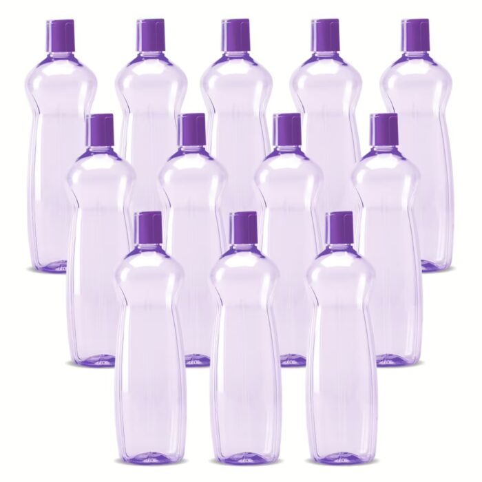 Milton Pacific 1000 Pet Bottles 12 Pcs Set, PURPLE MY 1000 ml Bottle??(Pack of 12, Purple, PET)