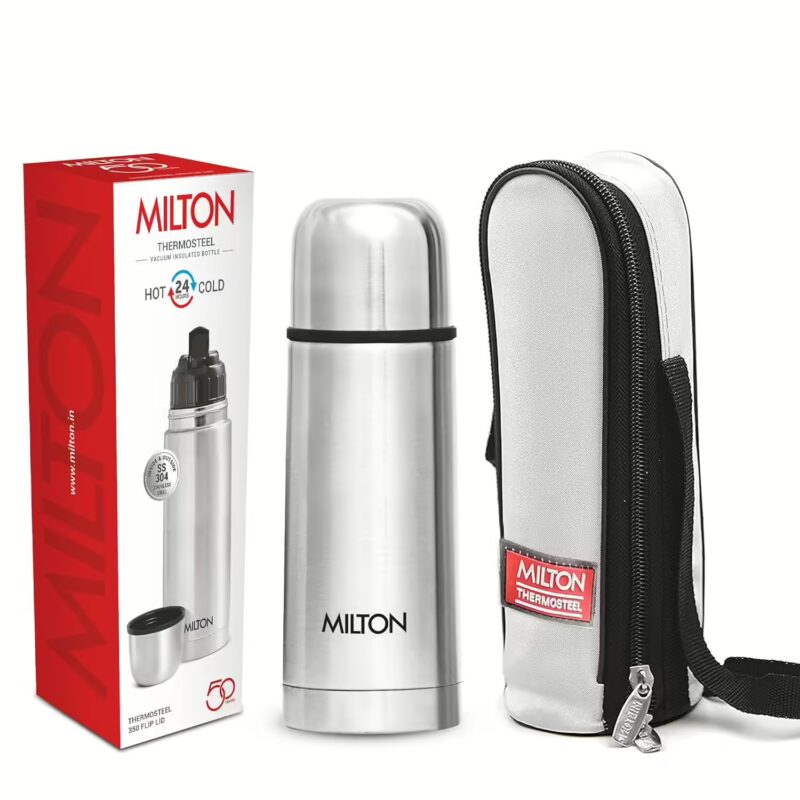 Milton Thermosteel 350 FLIP LID 350 ml Flask??(Pack of 1, Silver, Steel)
