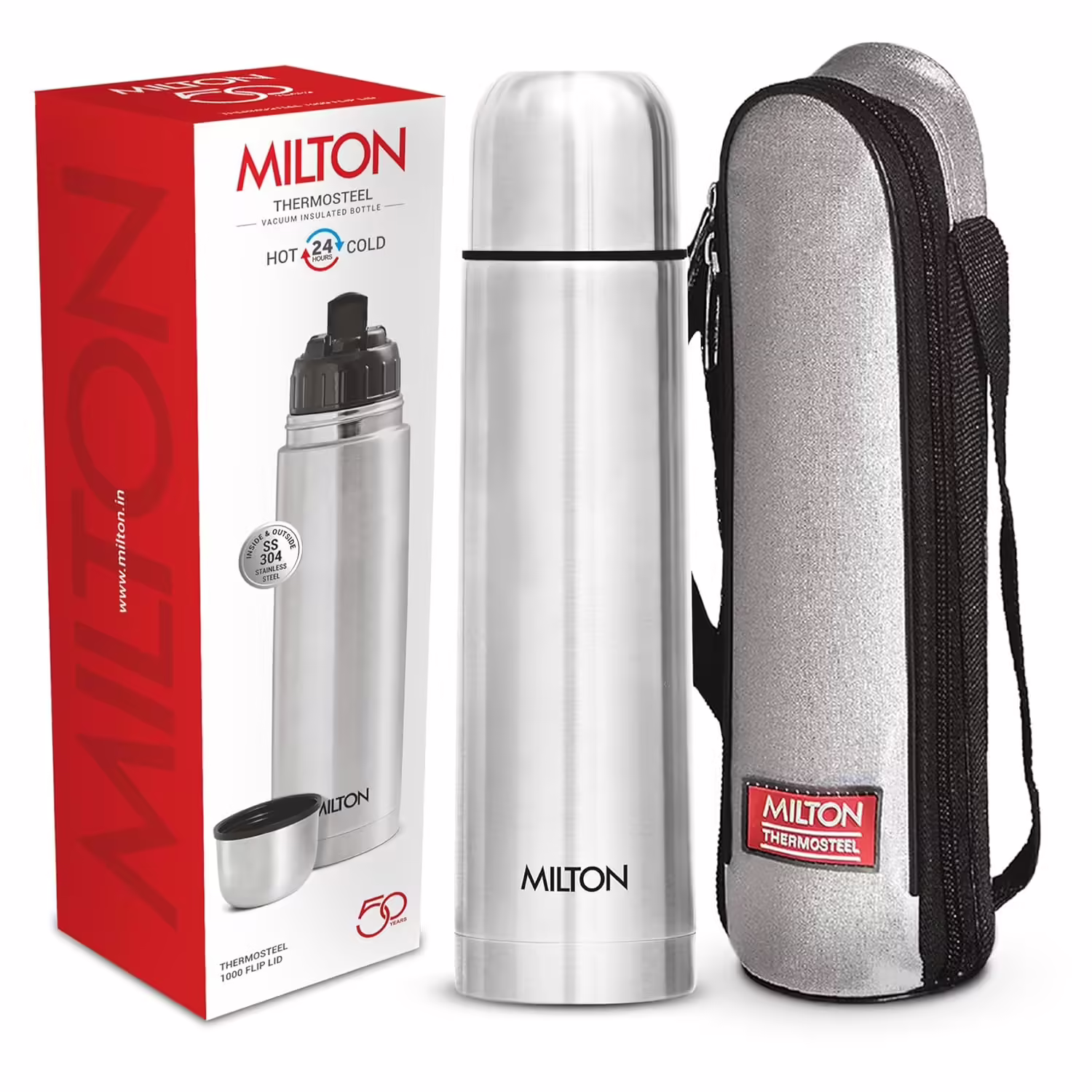 Milton Thermosteel 1000 ml Flask??(Pack of 1, Silver, Steel)