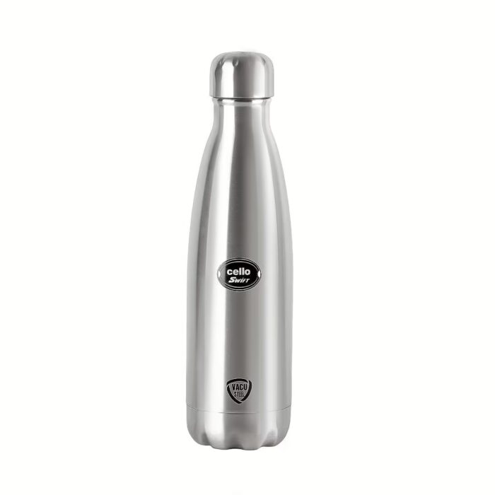 Cello Swift Stainless Steel Double Walled Flask Bottle, Hot and Cold, 750ml, 1 Unit, Silver