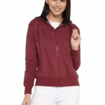 Women Cotton Dark Brown Hooded