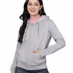 Women Cotton Grey Hooded