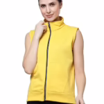 Women Half Sleeves Yellow Jacket
